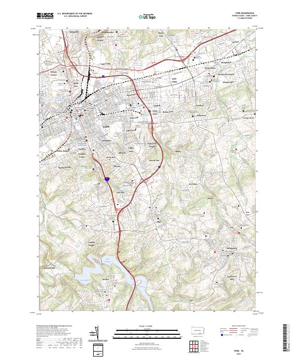 York topographic map thumbnail