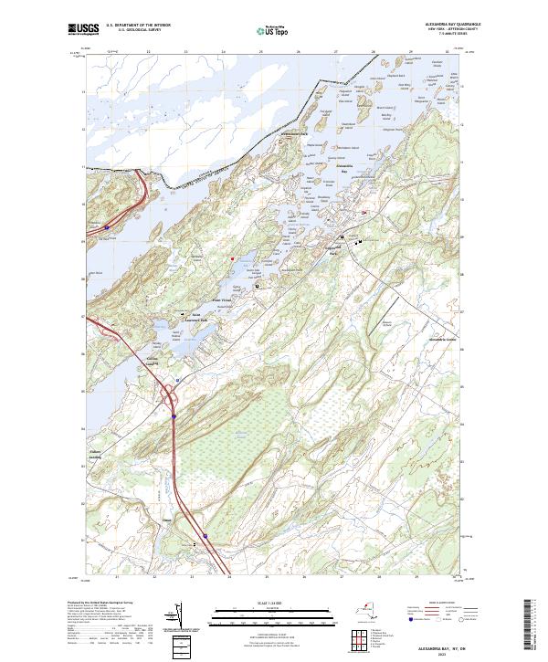 Alexandria Bay topographic map thumbnail