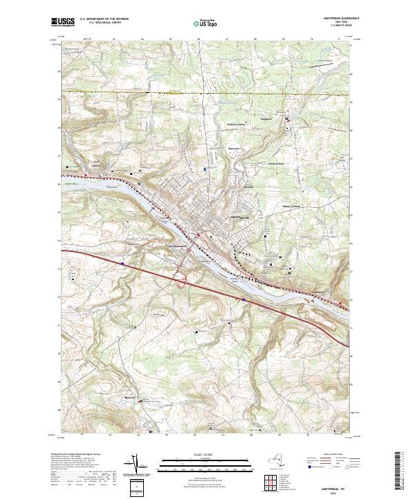 Amsterdam topographic map thumbnail