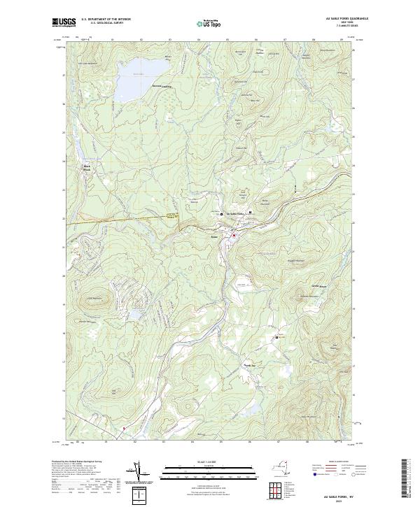 Au Sable Forks topographic map thumbnail