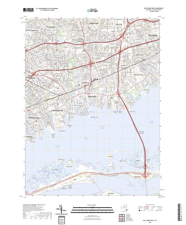 Bay Shore West topographic map thumbnail