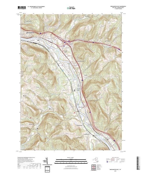 Binghamton East topographic map thumbnail