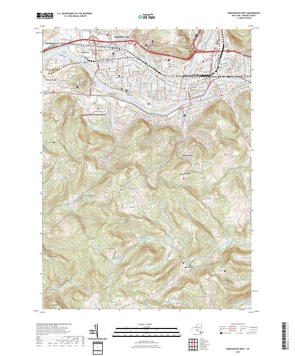 Binghamton West topographic map thumbnail