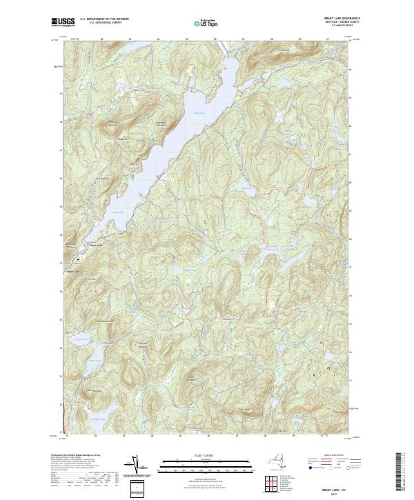 Brant Lake topographic map thumbnail