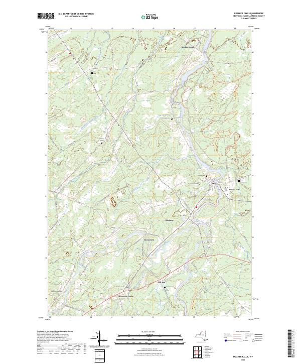 Brasher Falls topographic map thumbnail