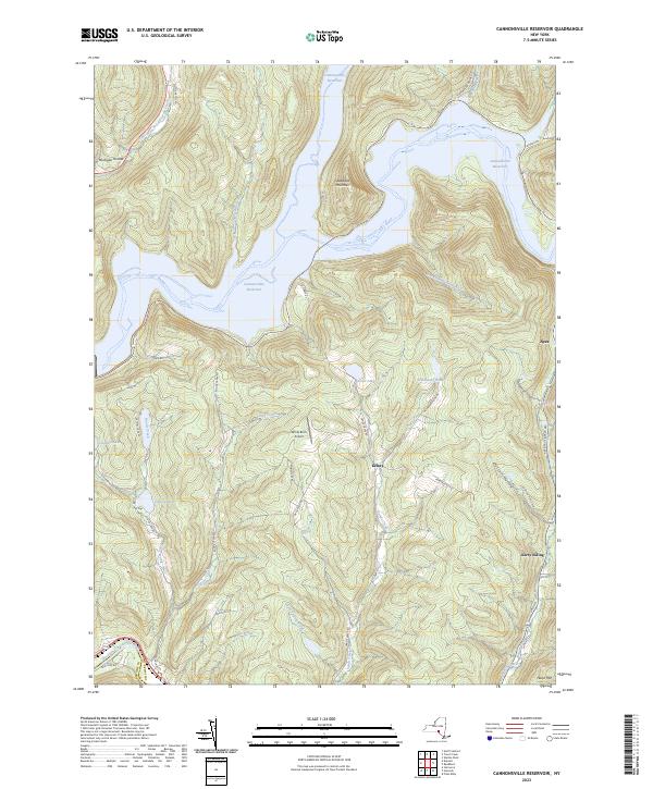 Cannonsville Reservoir topographic map thumbnail
