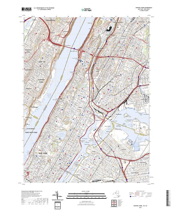 Central Park topographic map thumbnail