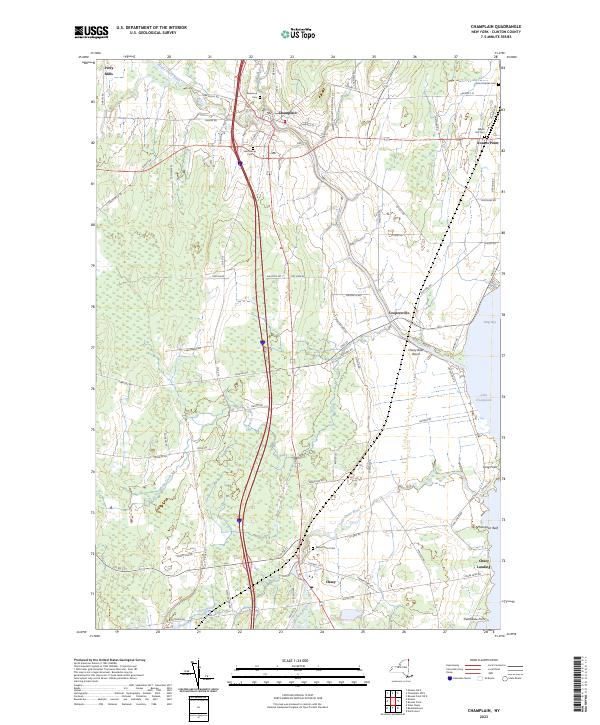Champlain topographic map thumbnail