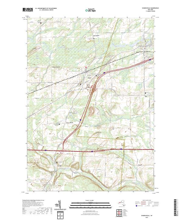 Churchville topographic map thumbnail