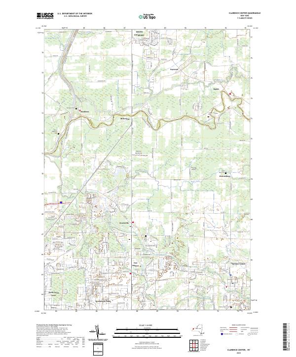 Clarence Center topographic map thumbnail