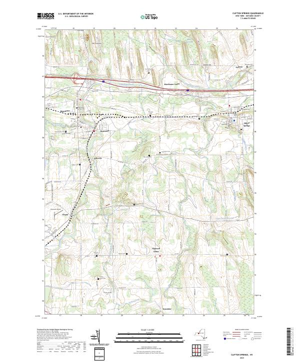 Clifton Springs topographic map thumbnail