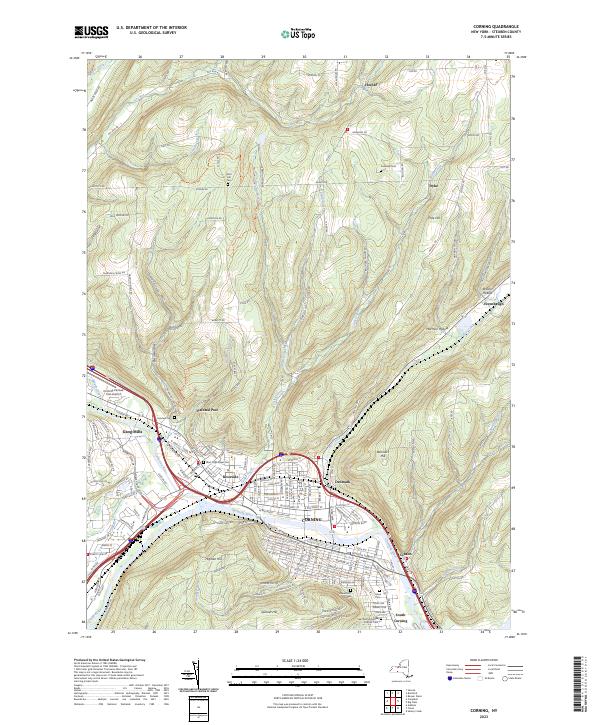 Corning topographic map thumbnail