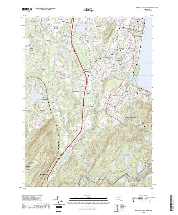 Cornwall-on-Hudson topographic map thumbnail