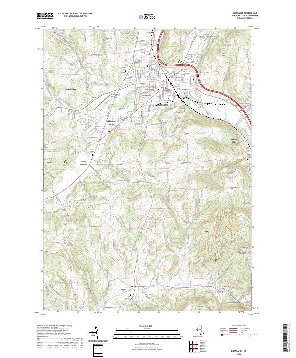 Cortland topographic map thumbnail