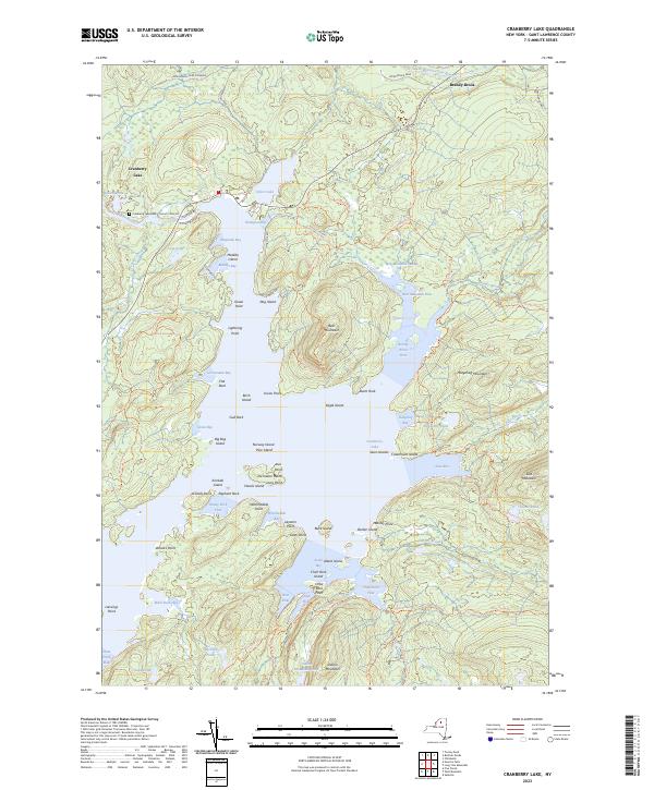 Cranberry Lake topographic map thumbnail