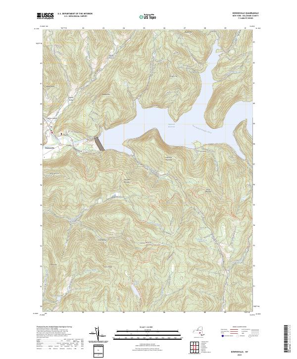Downsville topographic map thumbnail