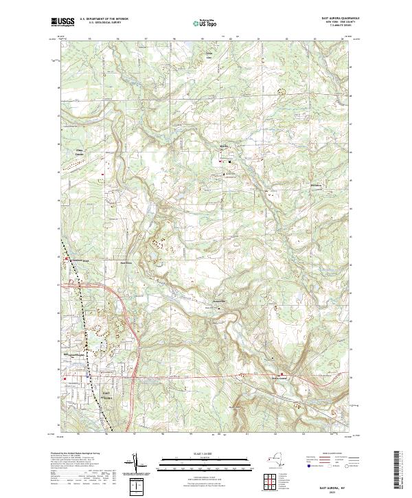 East Aurora topographic map thumbnail