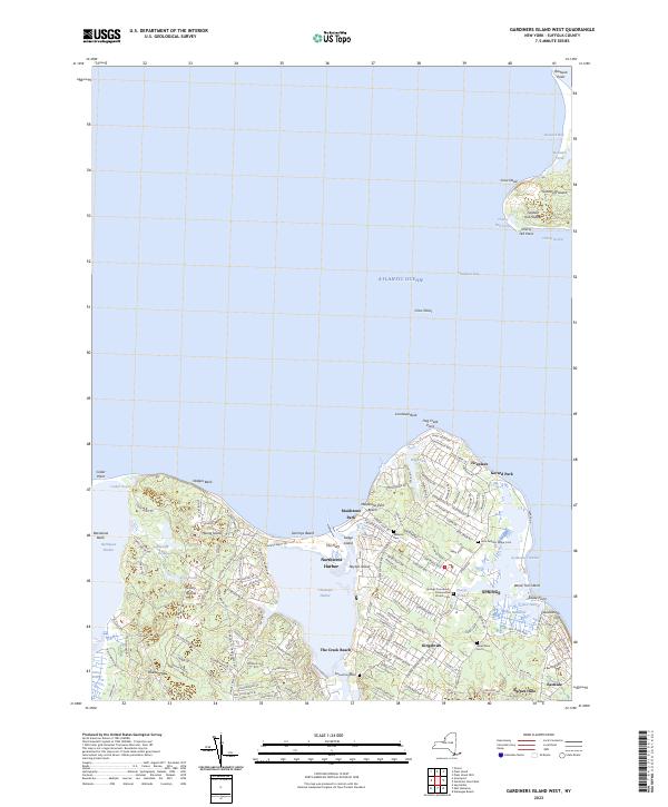 Gardiners Island West topographic map thumbnail