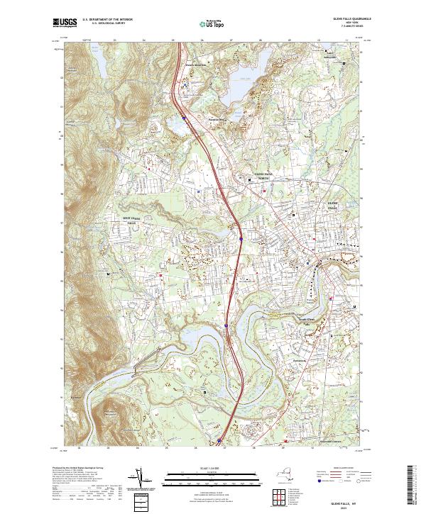 Glens Falls topographic map thumbnail