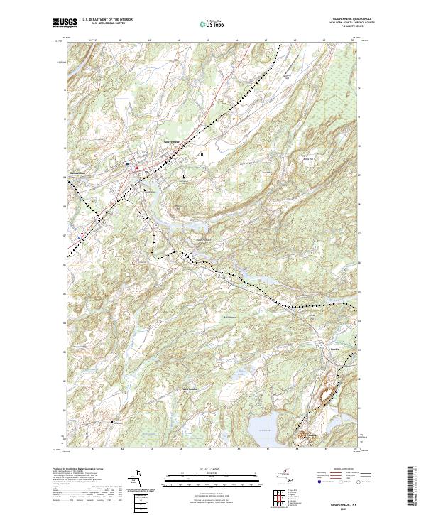 Gouverneur topographic map thumbnail