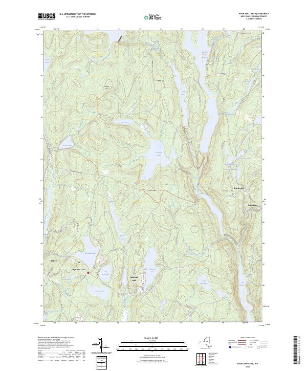 Highland Lake topographic map thumbnail