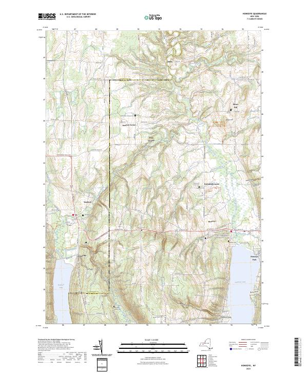 Honeoye topographic map thumbnail