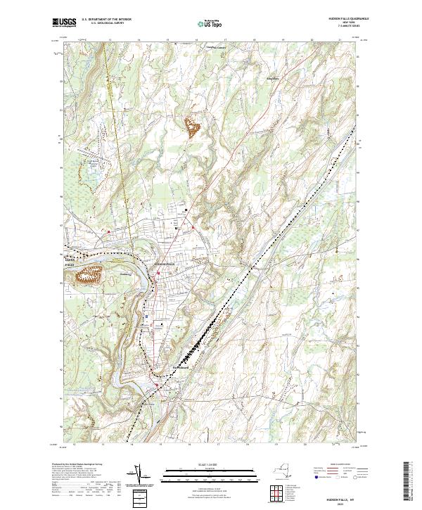 Hudson Falls topographic map thumbnail
