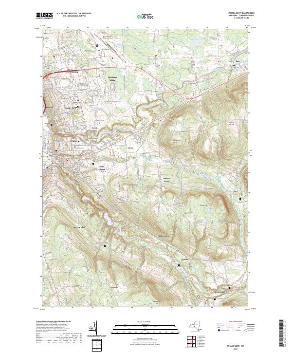Ithaca East topographic map thumbnail