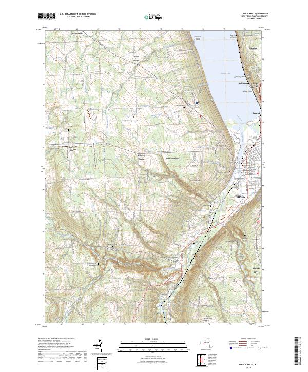 Ithaca West topographic map thumbnail