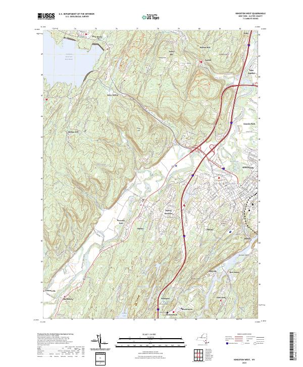 Kingston West topographic map thumbnail