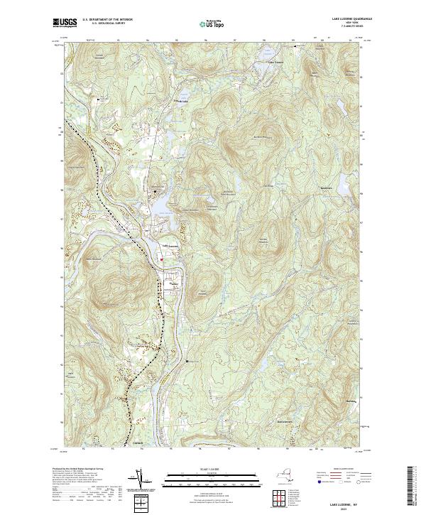 Lake Luzerne topographic map thumbnail
