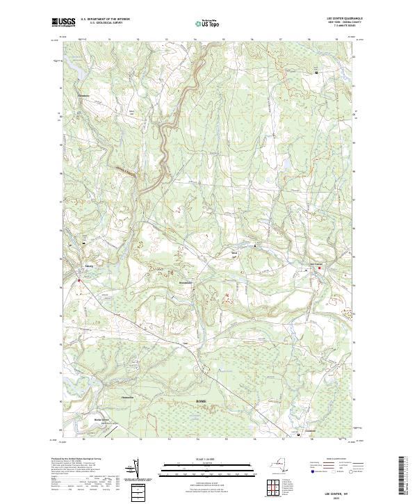Lee Center topographic map thumbnail