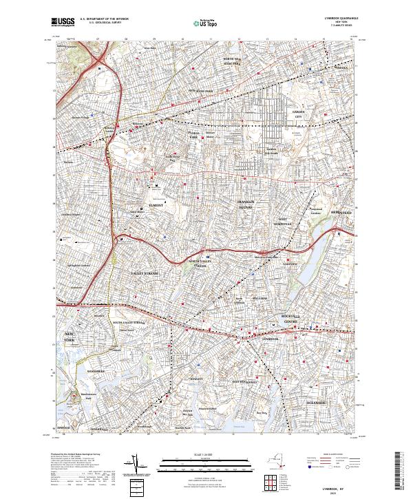 Lynbrook topographic map thumbnail