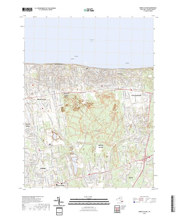 Middle Island topographic map thumbnail