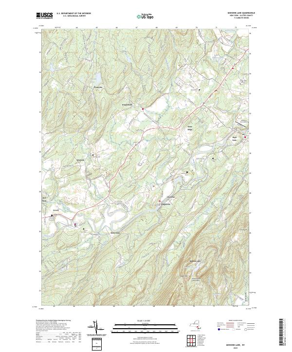 Mohonk Lake topographic map thumbnail
