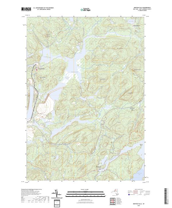 Newton Falls topographic map thumbnail