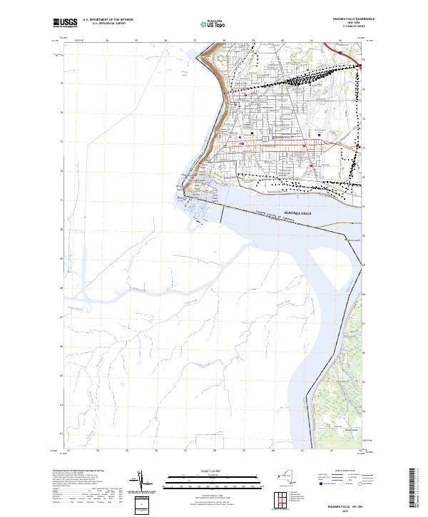 Niagara Falls topographic map thumbnail