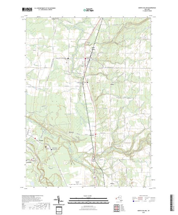North Collins topographic map thumbnail