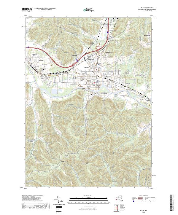 Olean topographic map thumbnail