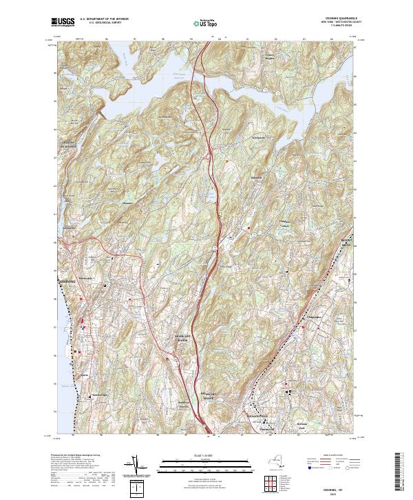 Ossining topographic map thumbnail