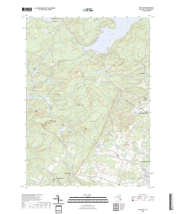 Peck Lake topographic map thumbnail