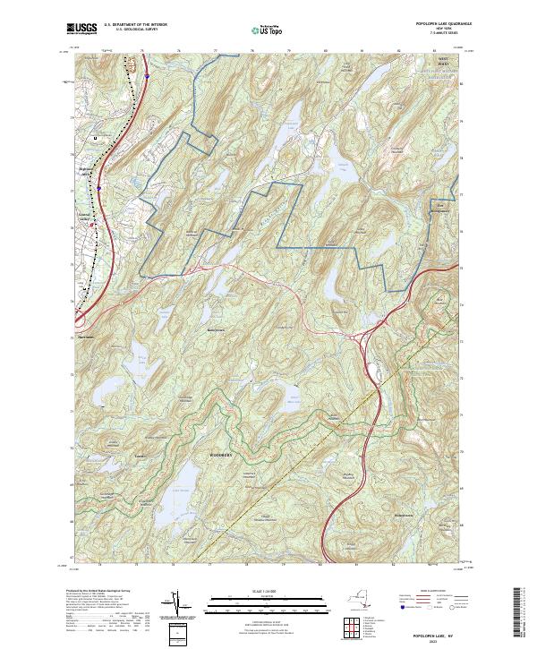 Popolopen Lake topographic map thumbnail