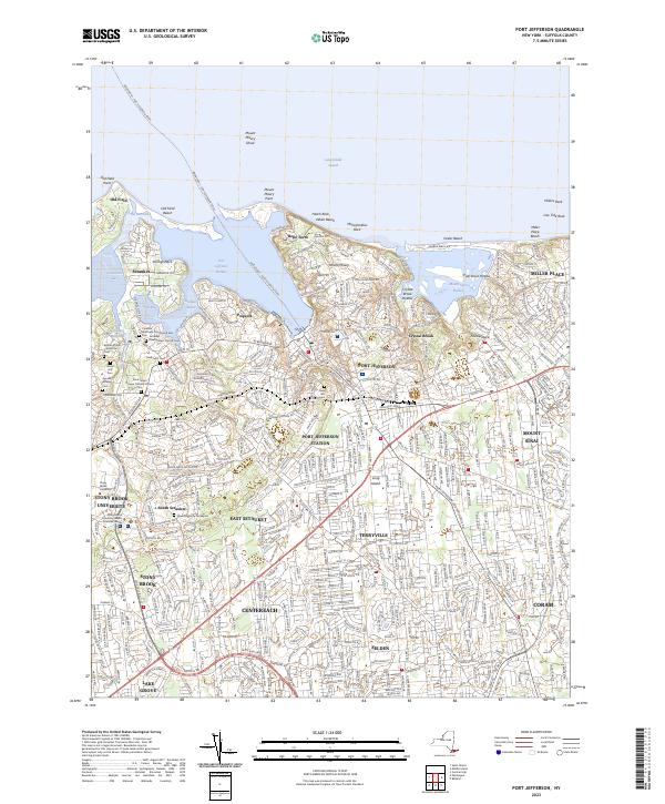 Port Jefferson topographic map thumbnail