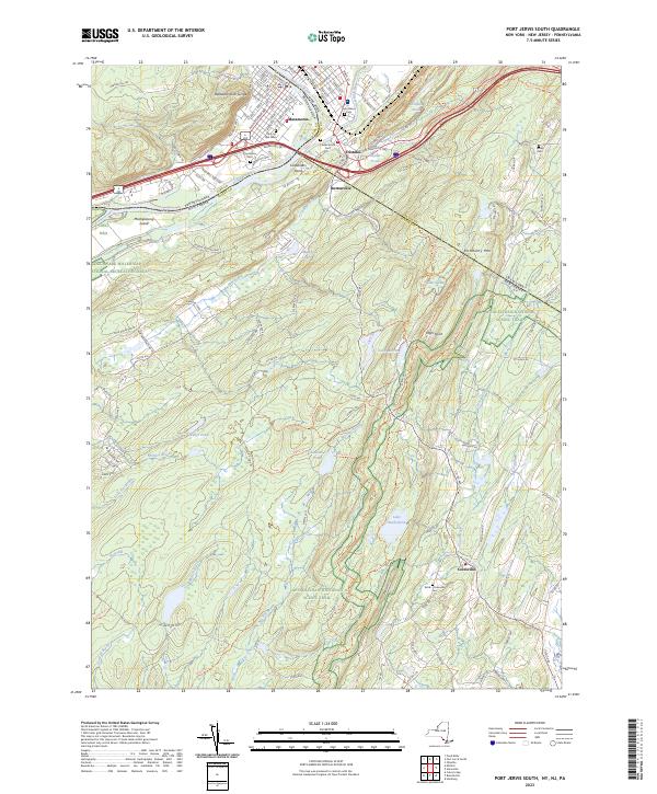 Port Jervis South topographic map thumbnail