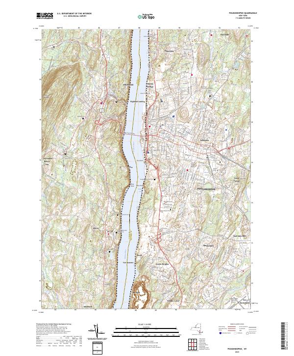 Poughkeepsie topographic map thumbnail