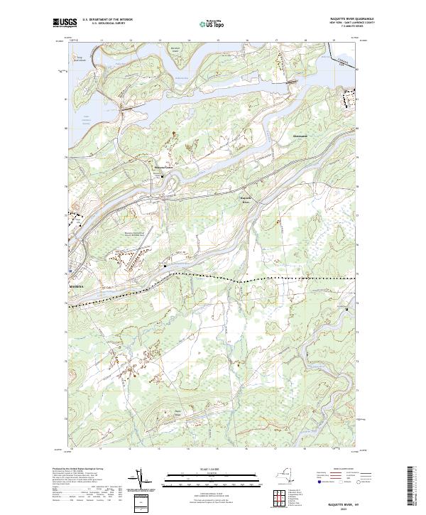 Raquette River topographic map thumbnail
