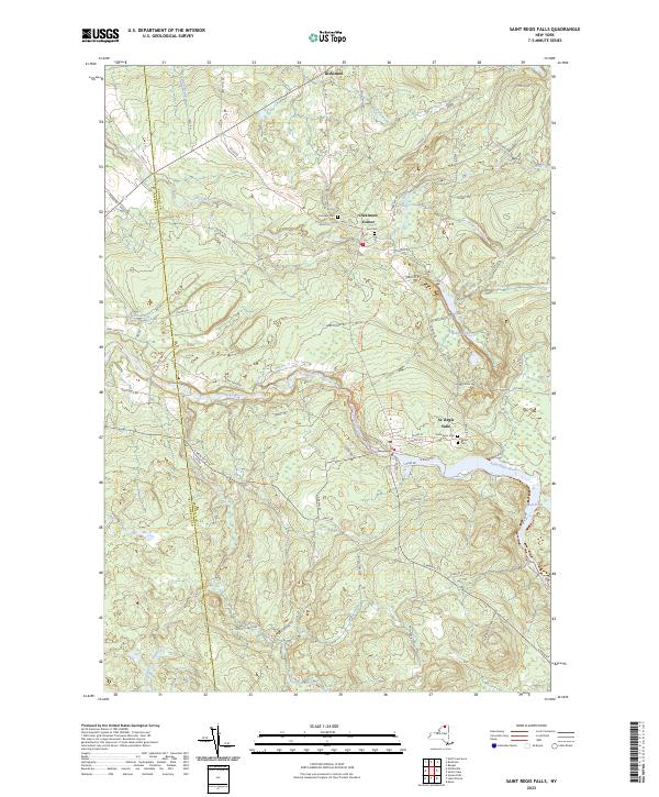 Saint Regis Falls topographic map thumbnail