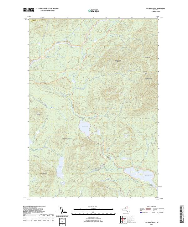 Santanoni Peak topographic map thumbnail