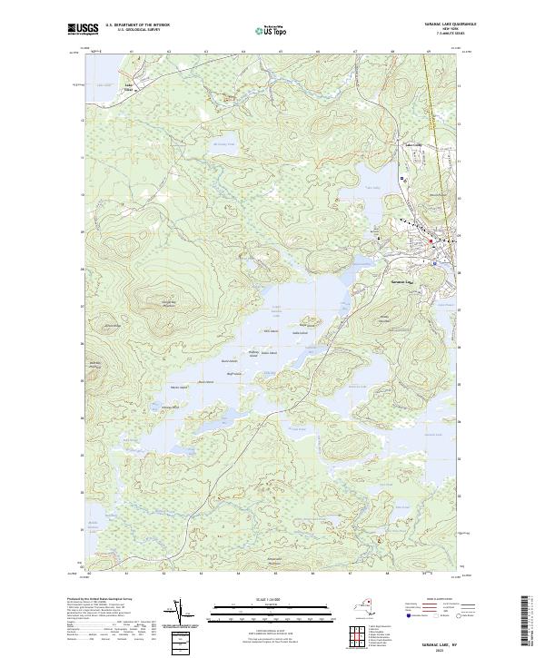 Saranac Lake topographic map thumbnail