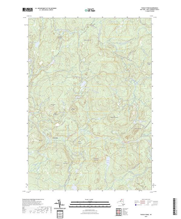 Tooley Pond topographic map thumbnail